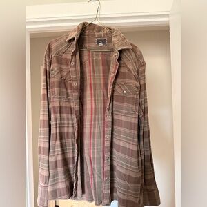 Converse Brown Plaid Long-Sleeve Button Shirt